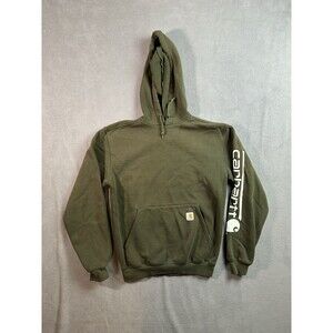 Vintage Men's Small Carhartt Green Pullover Hoodie Sweatshirt